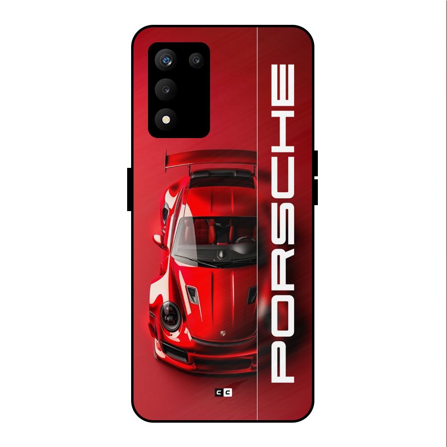 Red Porsche Metal Back Case for realme 9 5G SE