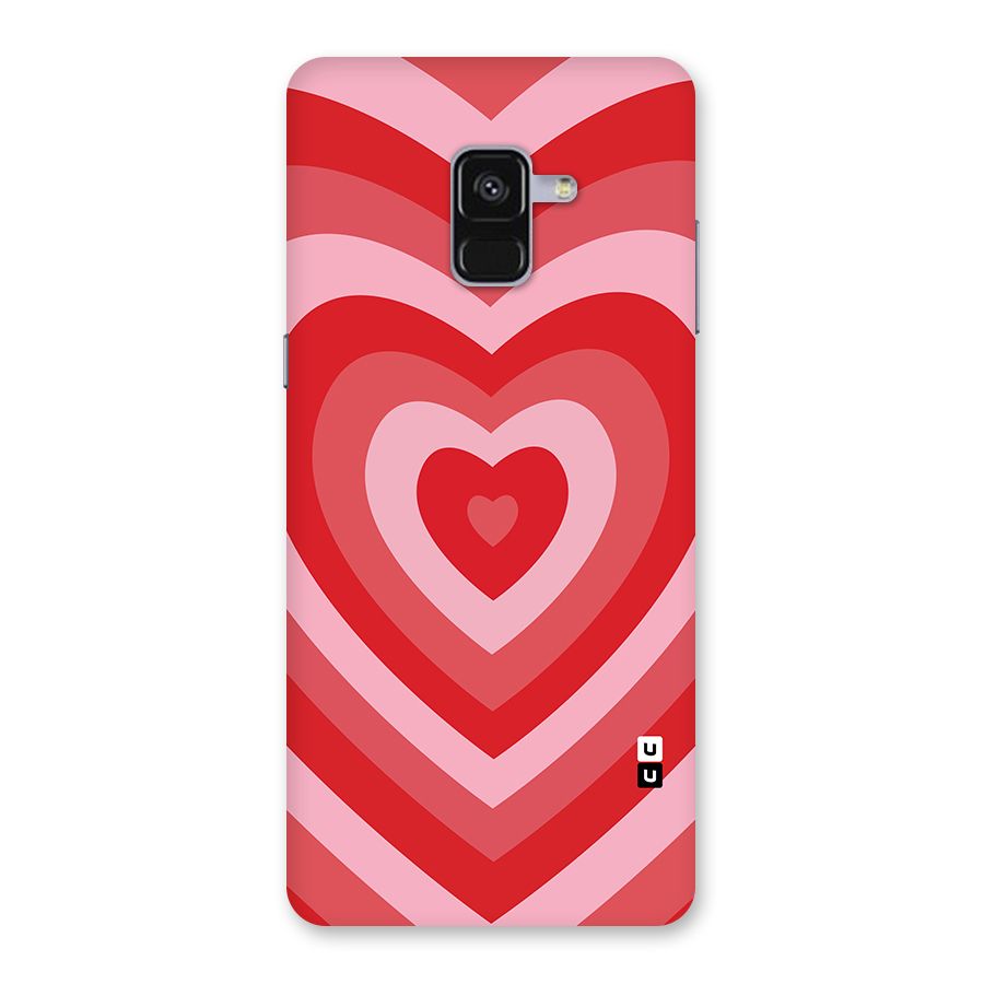 Red Retro Hearts Back Case for Galaxy A8 Plus