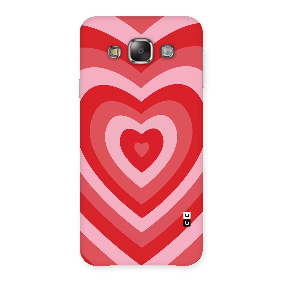 Red Retro Hearts Back Case for Galaxy E7