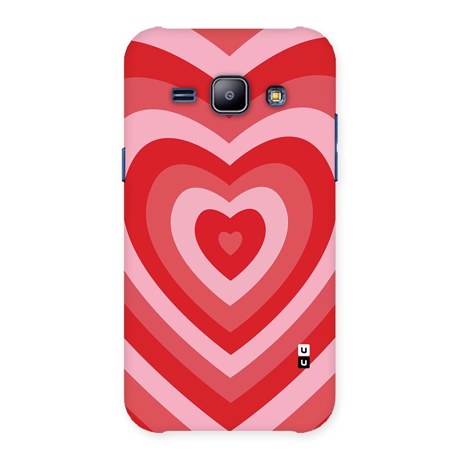 Red Retro Hearts Back Case for Galaxy J1