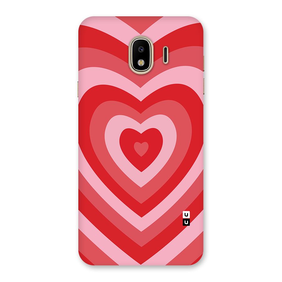 Red Retro Hearts Back Case for Galaxy J4