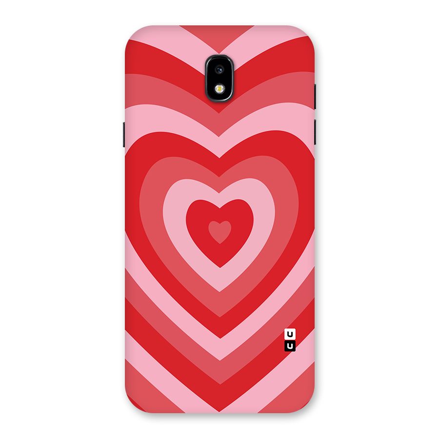 Red Retro Hearts Back Case for Galaxy J7 Pro