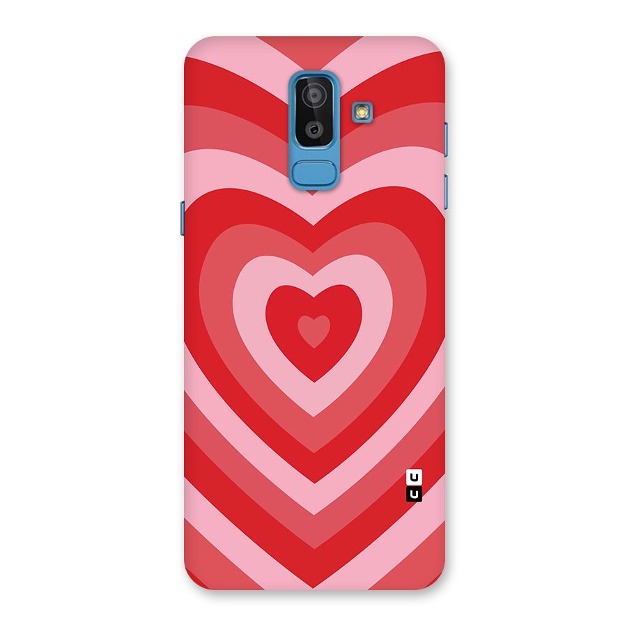 Red Retro Hearts Back Case for Galaxy J8