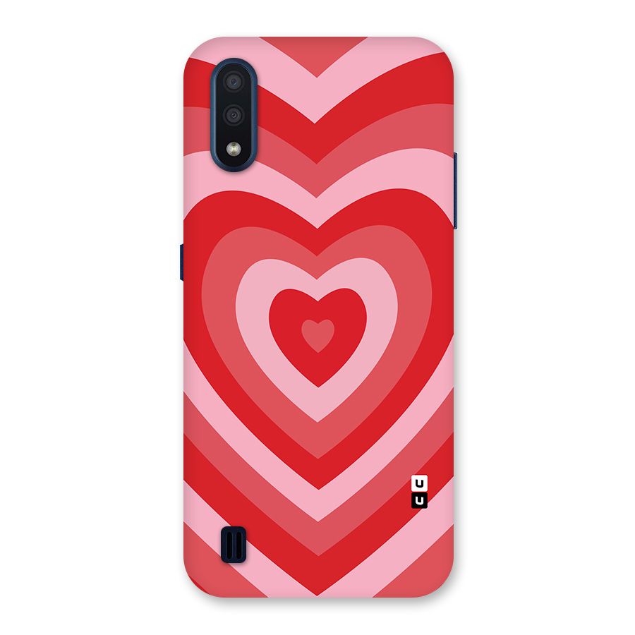 Red Retro Hearts Back Case for Galaxy M01