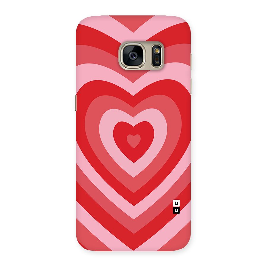 Red Retro Hearts Back Case for Galaxy S7