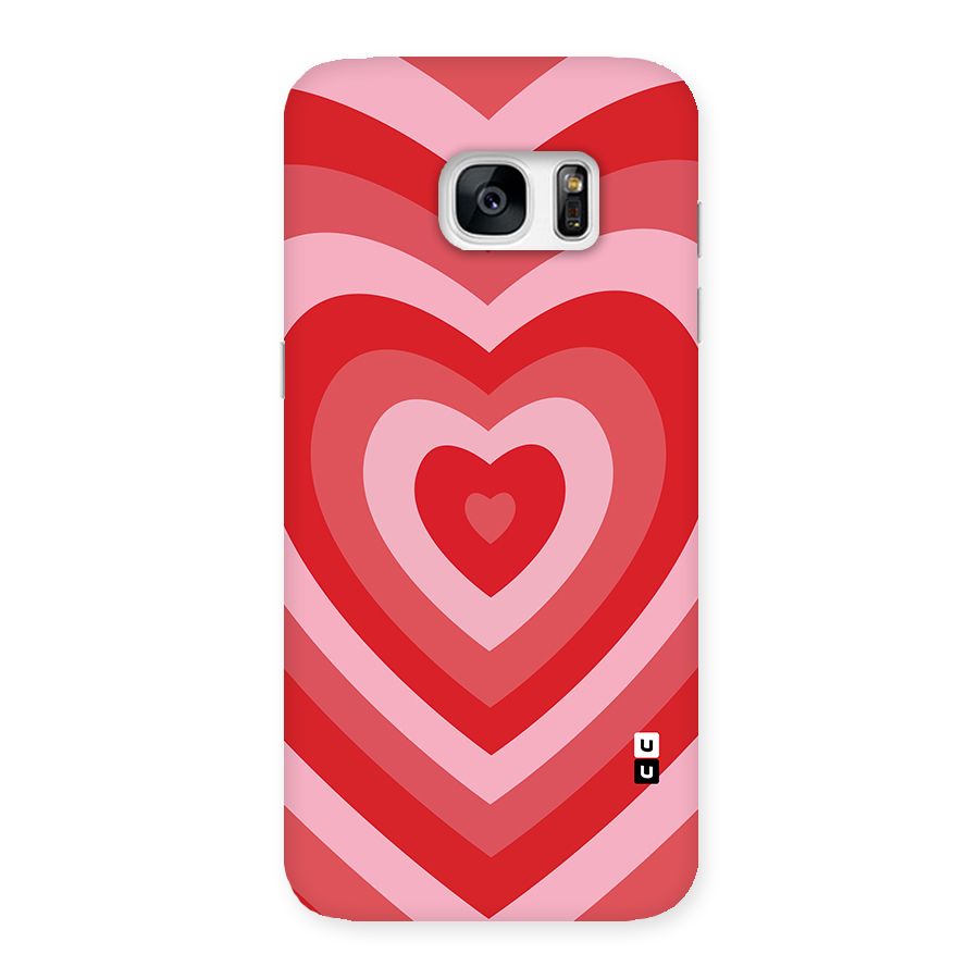 Red Retro Hearts Back Case for Galaxy S7 Edge