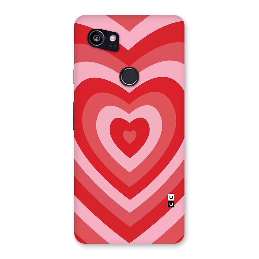 Red Retro Hearts Back Case for Google Pixel 2 XL