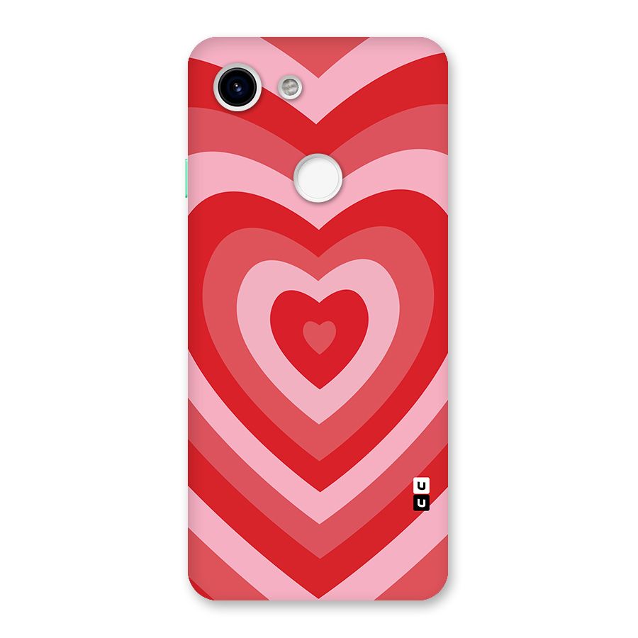 Red Retro Hearts Back Case for Google Pixel 3