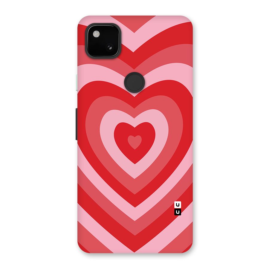 Red Retro Hearts Glass Back Case for Google Pixel 4a