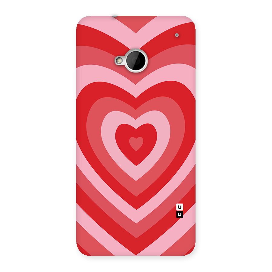 Red Retro Hearts Back Case for HTC One M7