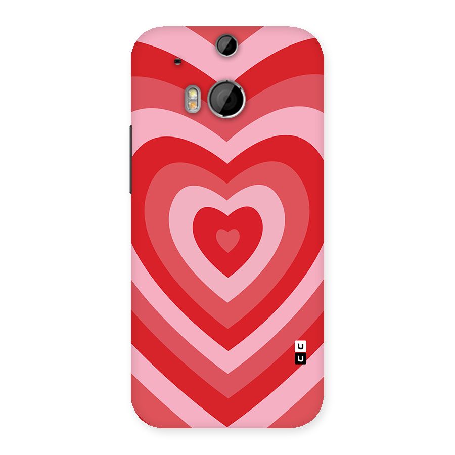 Red Retro Hearts Back Case for HTC One M8