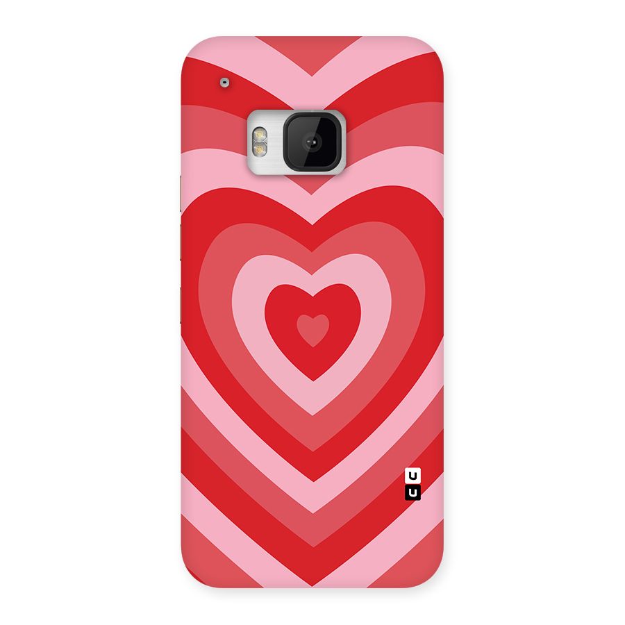 Red Retro Hearts Back Case for HTC One M9
