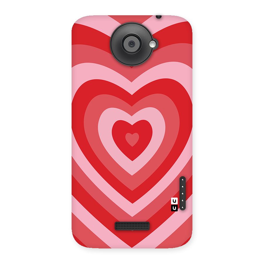 Red Retro Hearts Back Case for HTC One X
