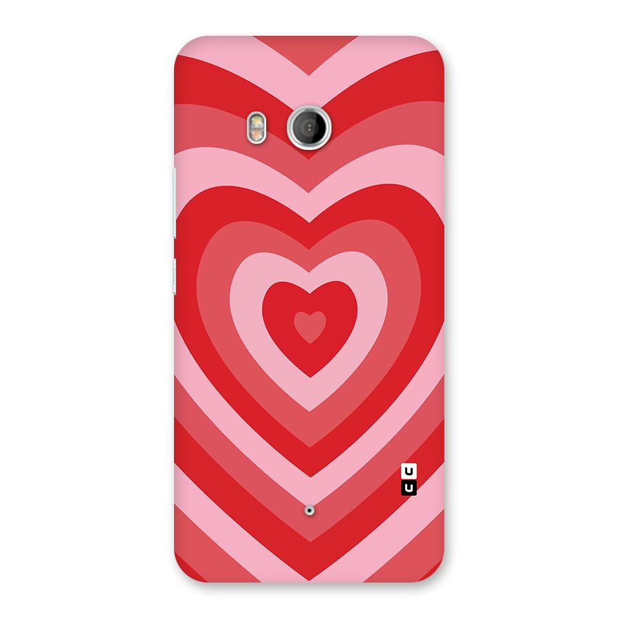 Red Retro Hearts Back Case for HTC U11