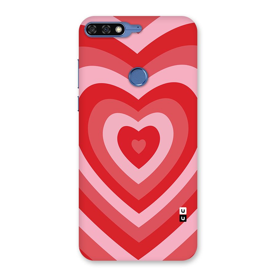 Red Retro Hearts Back Case for Honor 7C