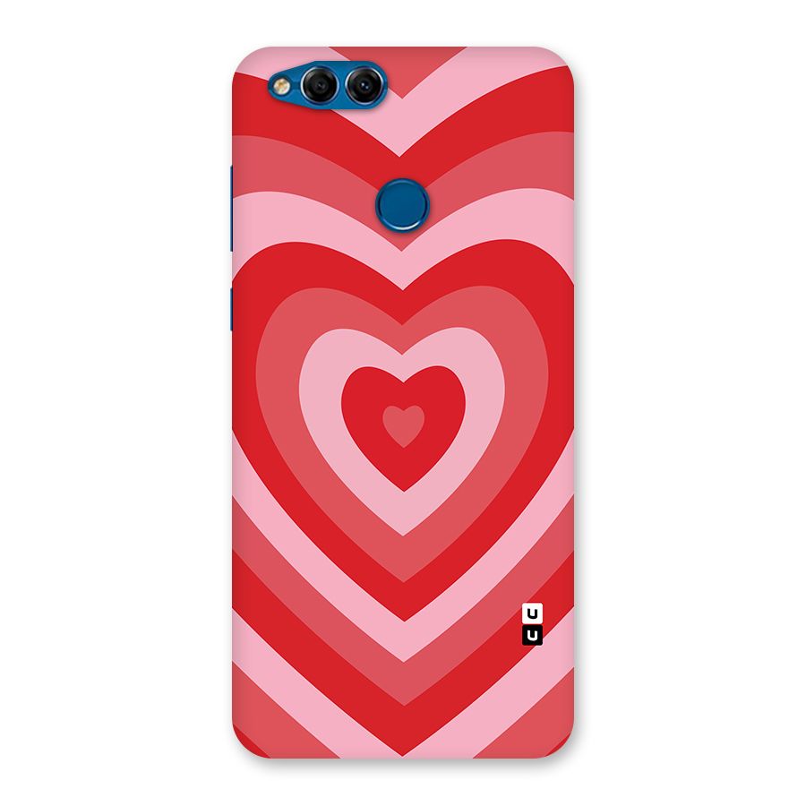 Red Retro Hearts Back Case for Honor 7X