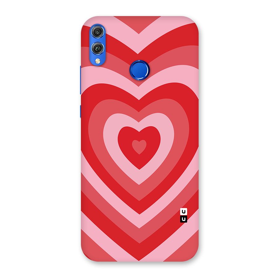 Red Retro Hearts Back Case for Honor 8X