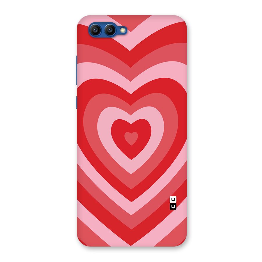 Red Retro Hearts Back Case for Honor View 10