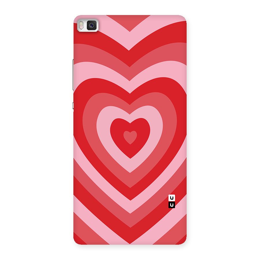 Red Retro Hearts Back Case for Huawei P8