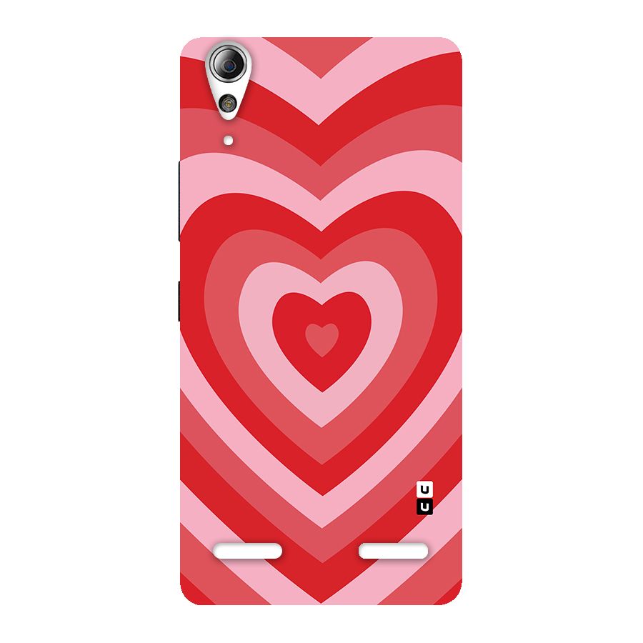 Red Retro Hearts Back Case for Lenovo A6000 Plus