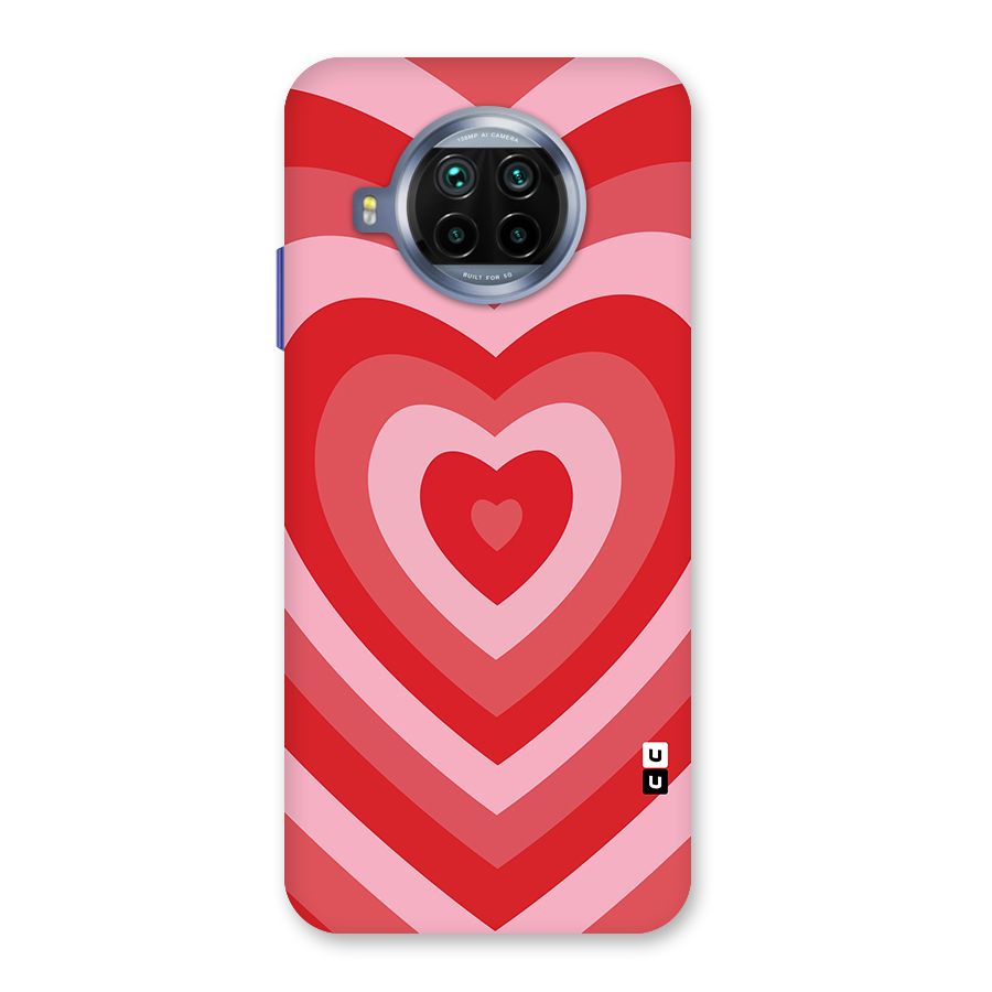 Red Retro Hearts Glass Back Case for Mi 10i