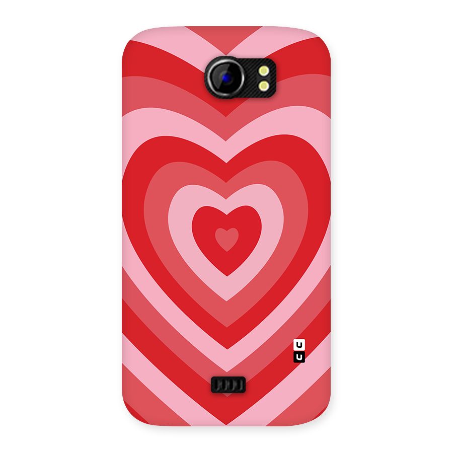 Red Retro Hearts Back Case for Micromax Canvas 2 A110