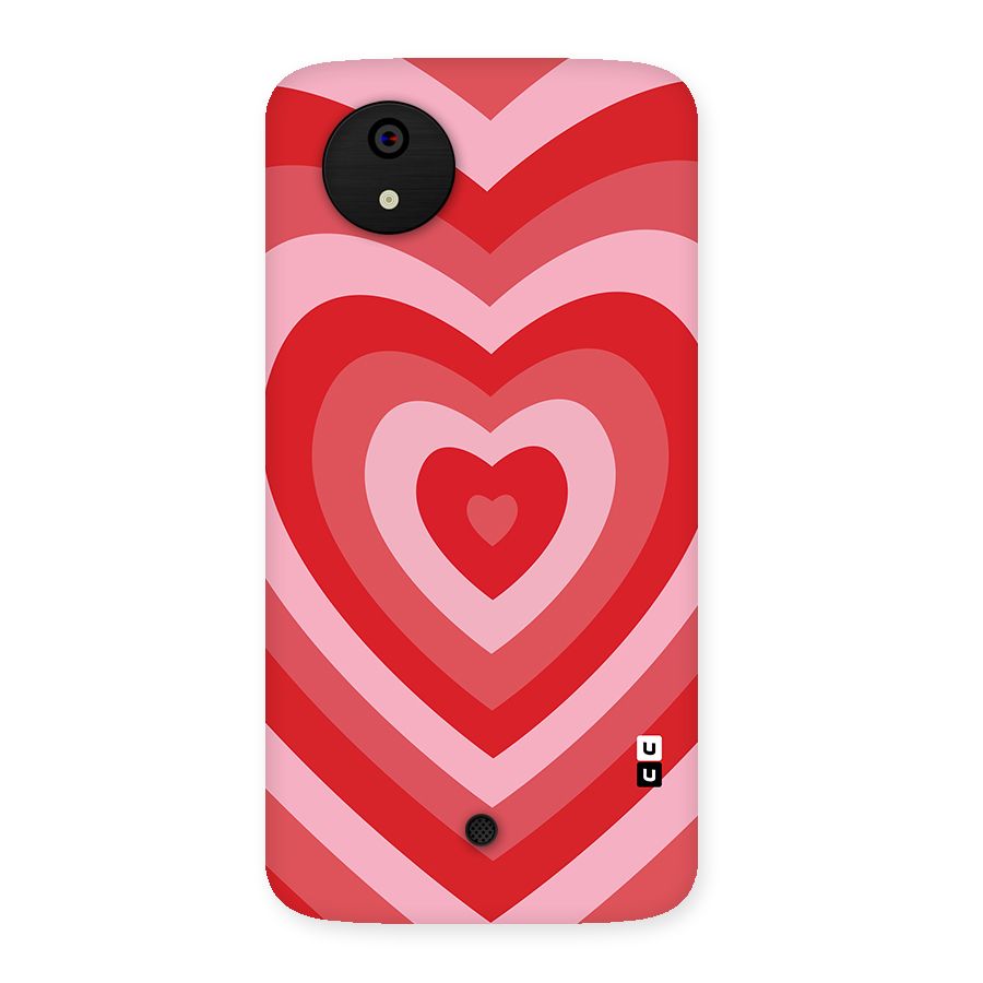 Red Retro Hearts Back Case for Micromax Canvas A1