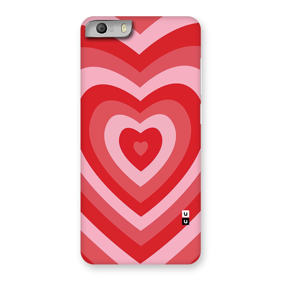 Red Retro Hearts Back Case for Micromax Canvas Knight 2