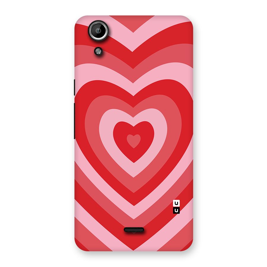 Red Retro Hearts Back Case for Micromax Canvas Selfie Lens Q345