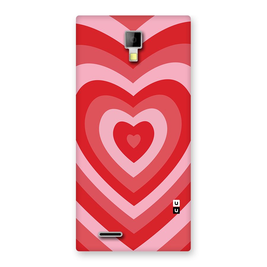 Red Retro Hearts Back Case for Micromax Canvas Xpress A99