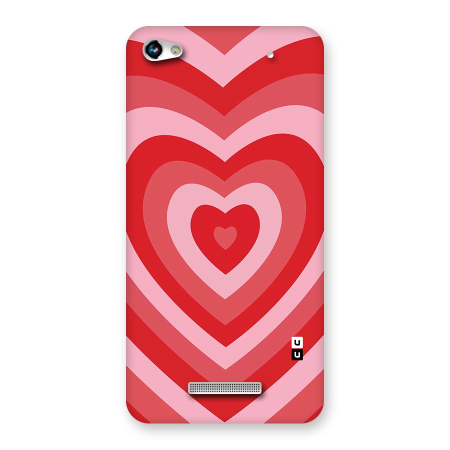 Red Retro Hearts Back Case for Micromax Hue 2
