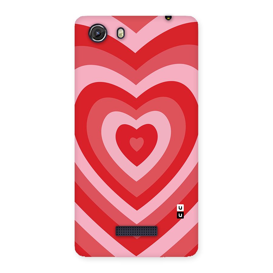 Red Retro Hearts Back Case for Micromax Unite 3