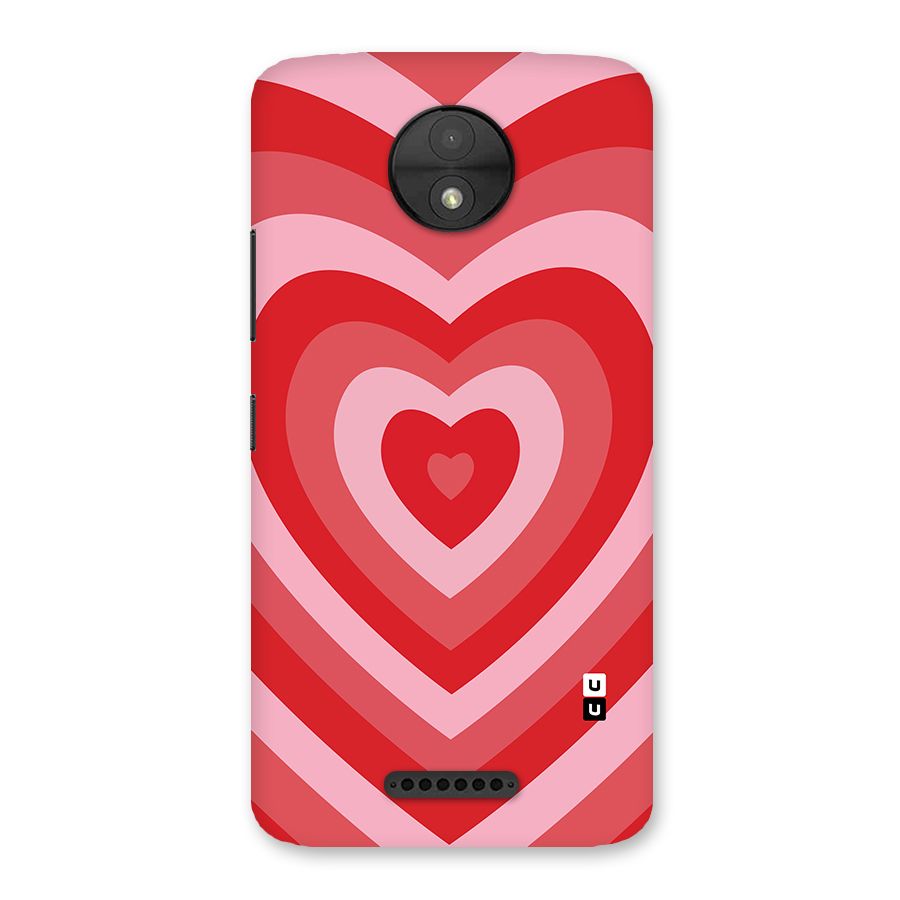 Red Retro Hearts Back Case for Moto C