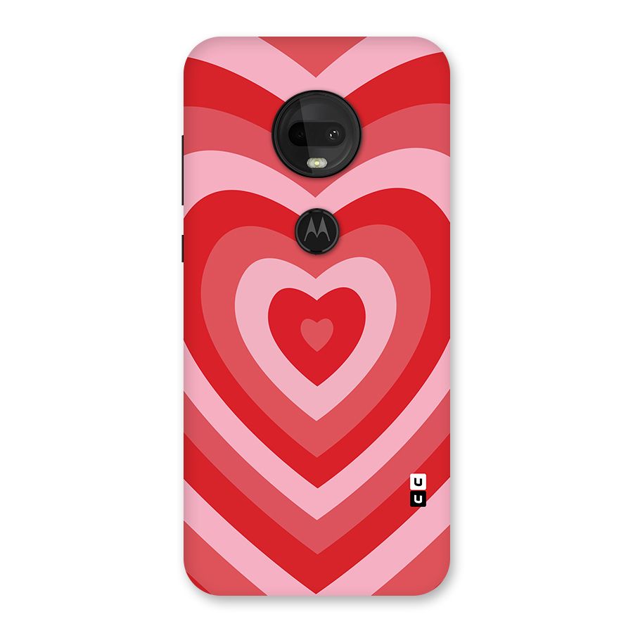 Red Retro Hearts Back Case for Moto G7