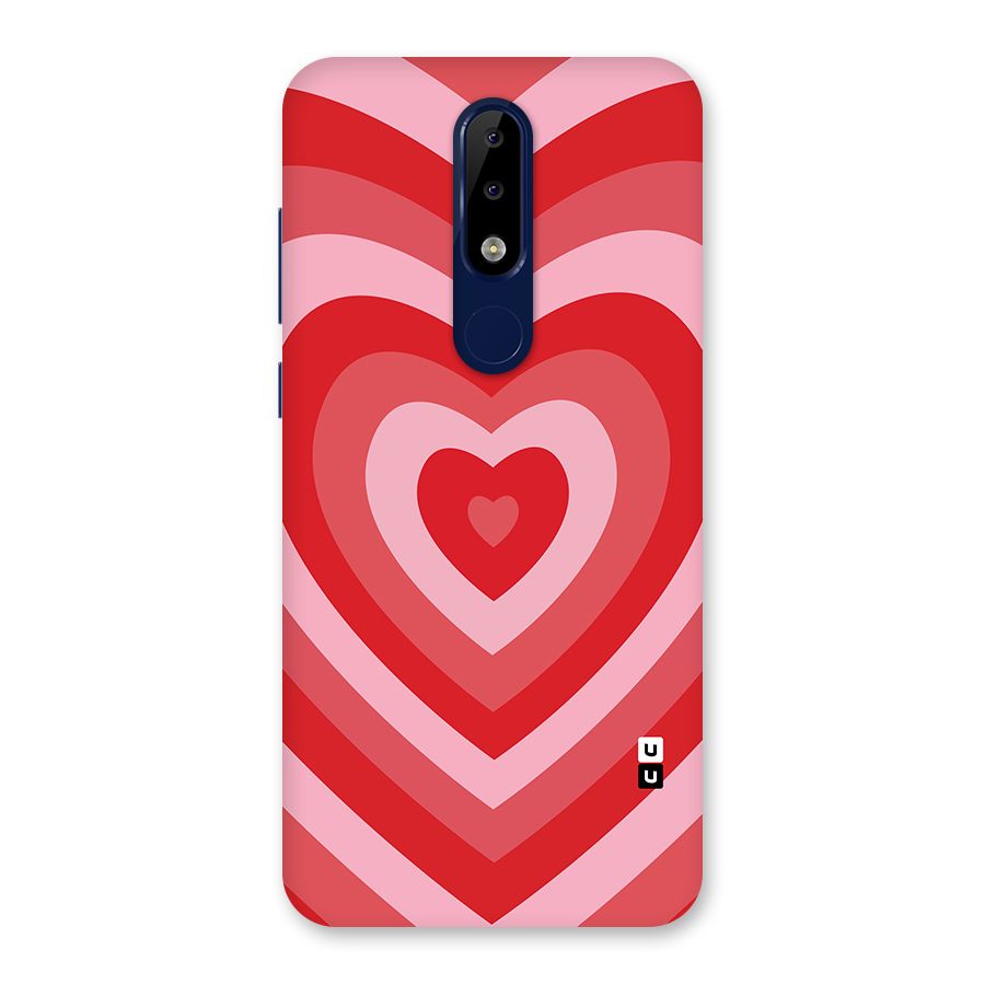 Red Retro Hearts Back Case for Nokia 5.1 Plus