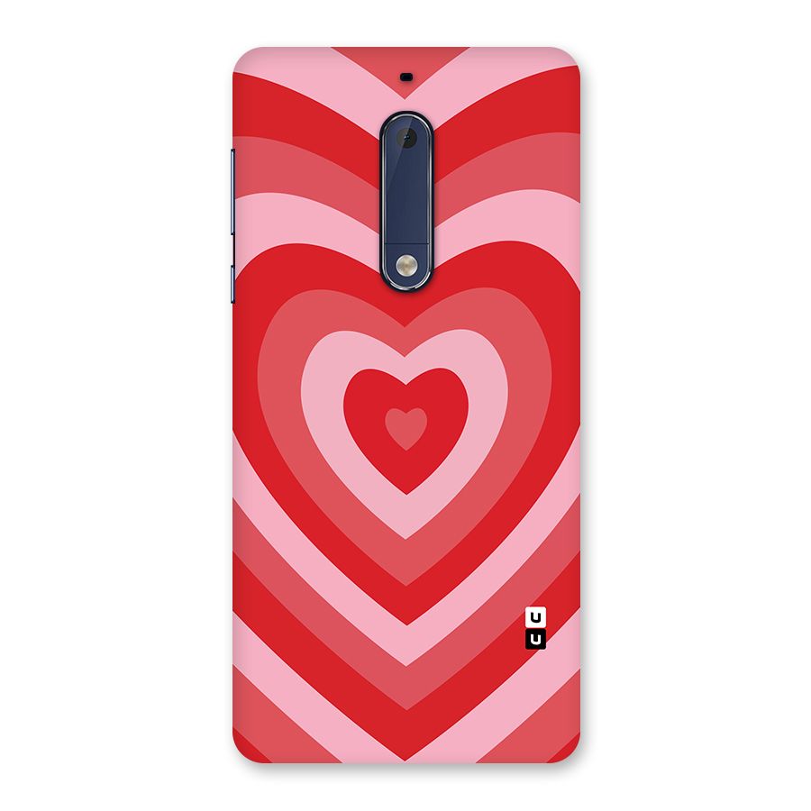 Red Retro Hearts Back Case for Nokia 5