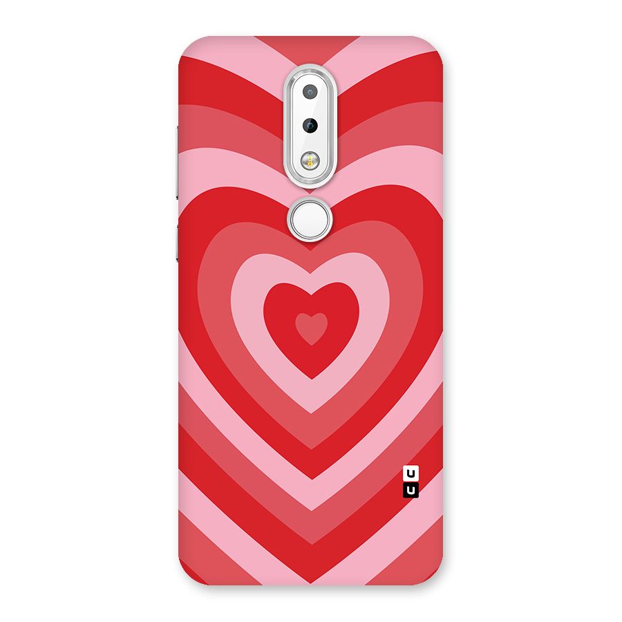 Red Retro Hearts Back Case for Nokia 6.1 Plus