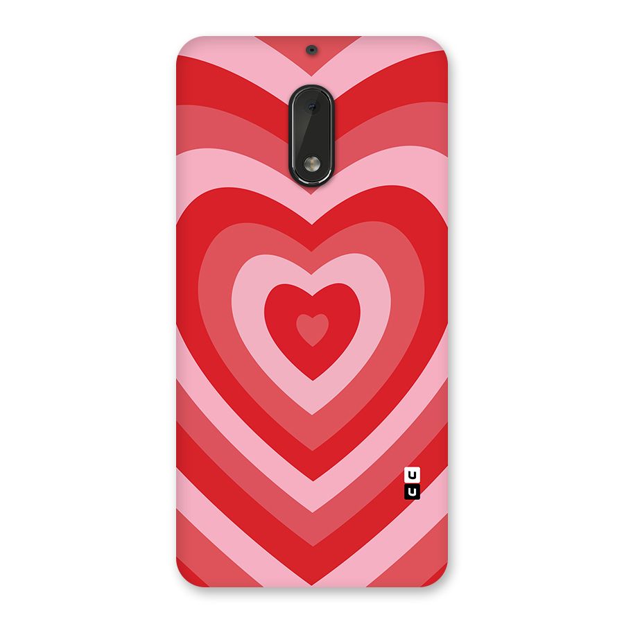 Red Retro Hearts Back Case for Nokia 6