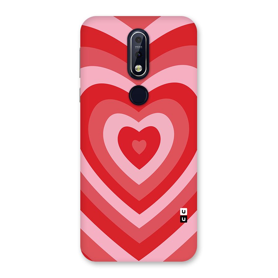 Red Retro Hearts Back Case for Nokia 7.1
