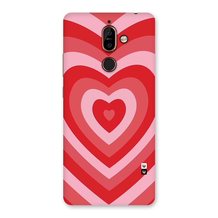 Red Retro Hearts Back Case for Nokia 7 Plus
