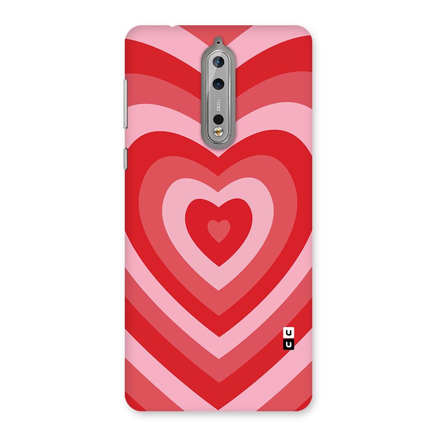 Red Retro Hearts Back Case for Nokia 8