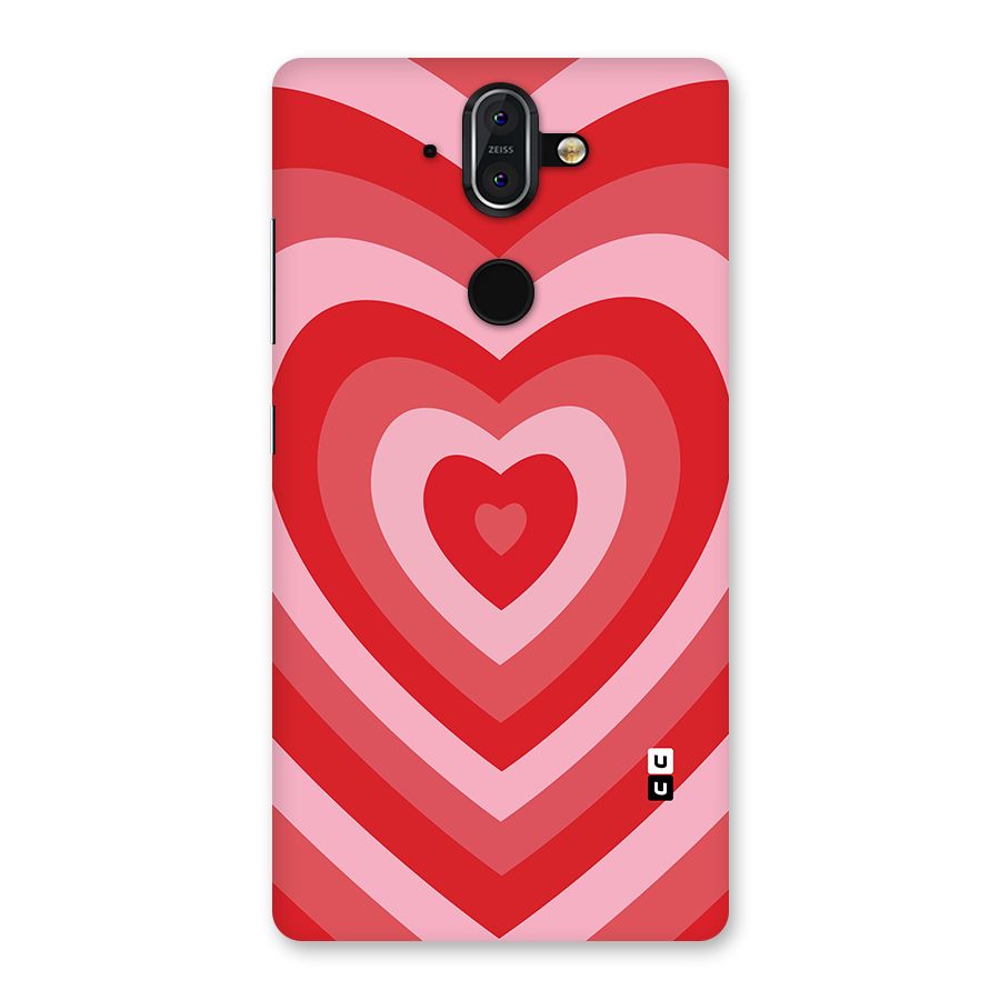Red Retro Hearts Back Case for Nokia 8 Sirocco
