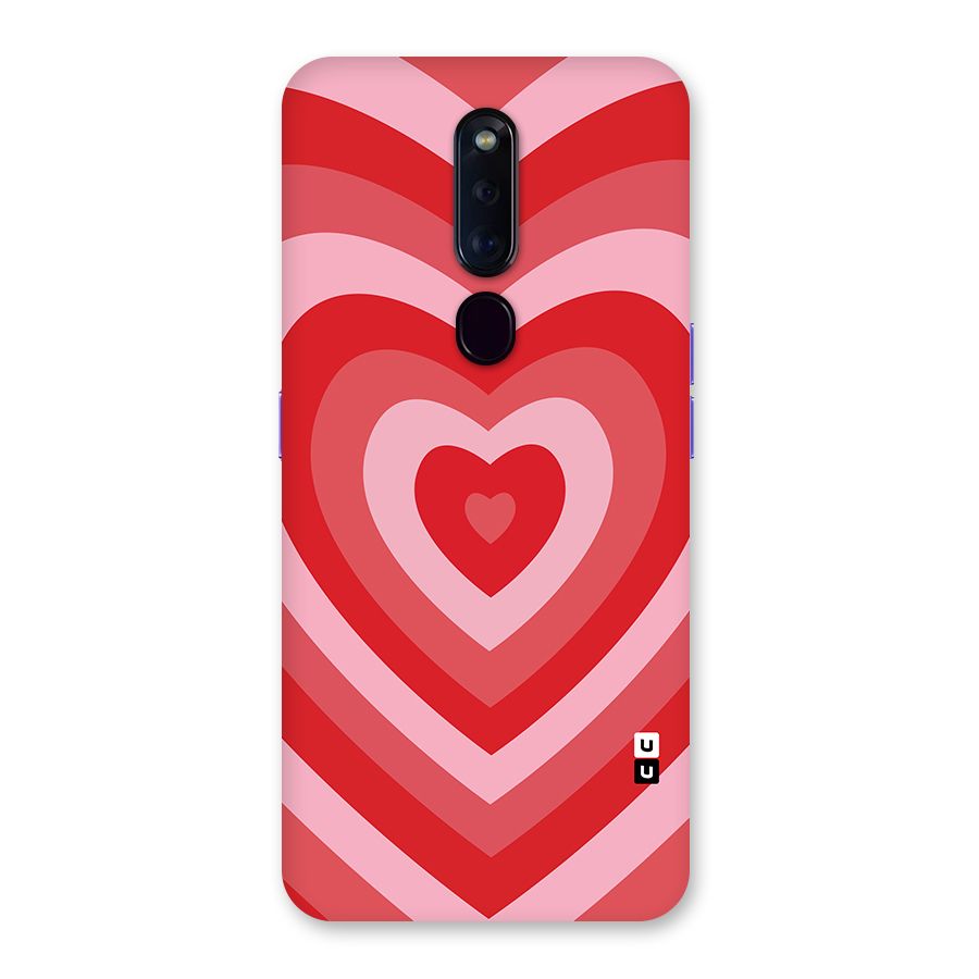 Red Retro Hearts Back Case for Oppo F11 Pro