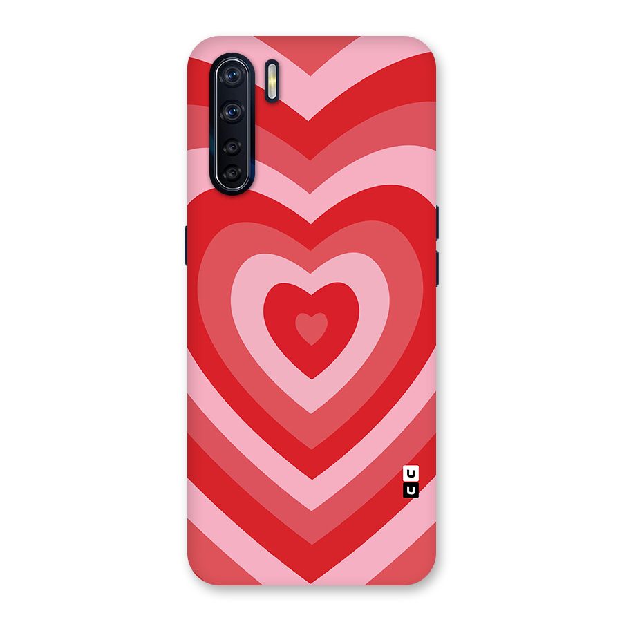 Red Retro Hearts Back Case for Oppo F15