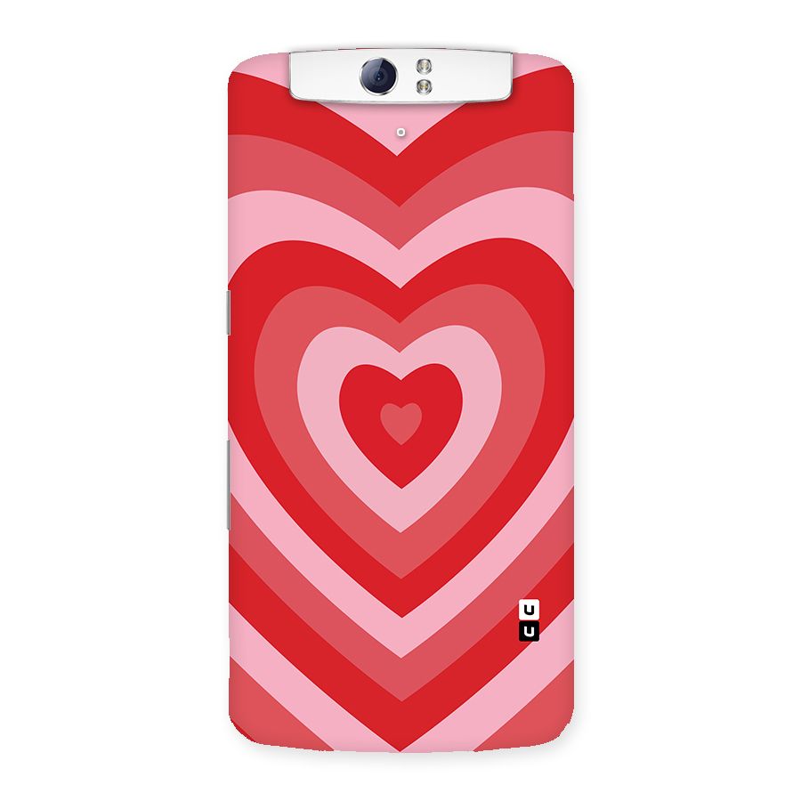 Red Retro Hearts Back Case for Oppo N1