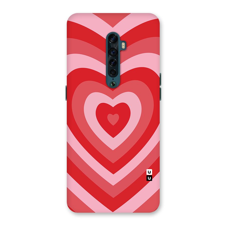 Red Retro Hearts Back Case for Oppo Reno2