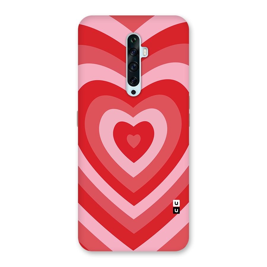 Red Retro Hearts Back Case for Oppo Reno2 F