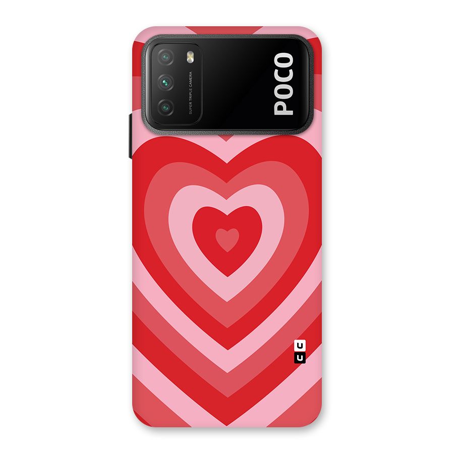 Red Retro Hearts Back Case for Poco M3
