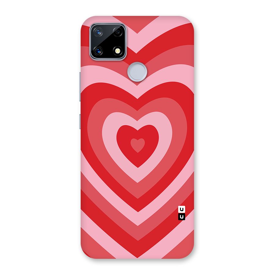 Red Retro Hearts Glass Back Case for Realme Narzo 20