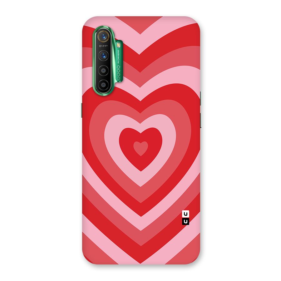 Red Retro Hearts Glass Back Case for Realme X2